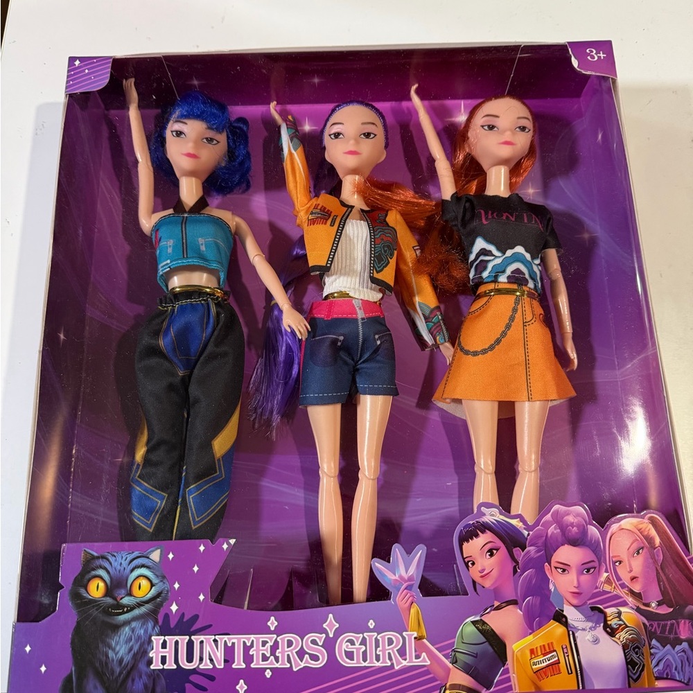 Fashion Doll Set - Blue, Orange, Black
